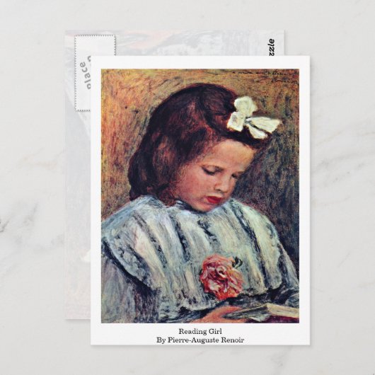 Leesmeisje van Pierre-Auguste Renoir Briefkaart (Voorkant / Achterkant)