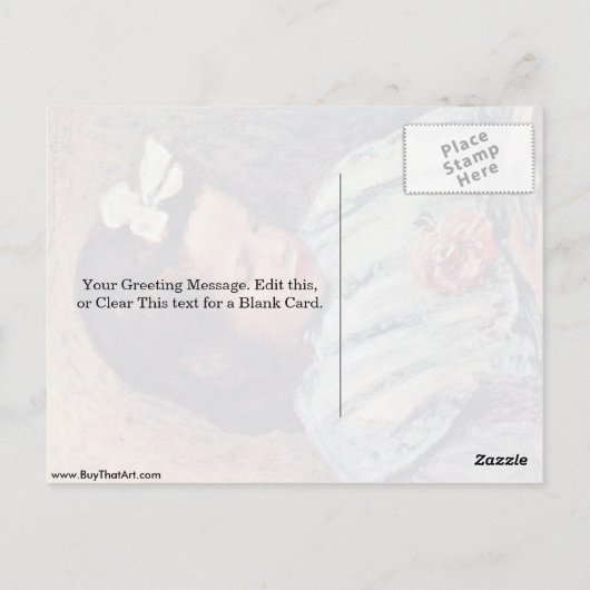 Leesmeisje van Pierre-Auguste Renoir Briefkaart (Achterkant)