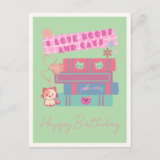 Leesmeisjestijdperk - Pastel Esthetiek - Afdrukbaa Feestdagenkaart