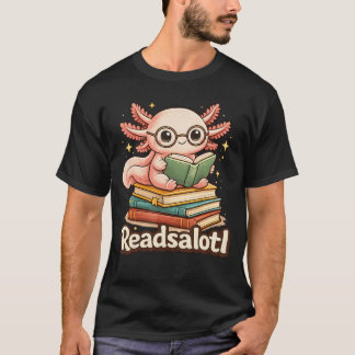 Leesmexolotl Schattige Grappige Axolotl Lezen T-shirt