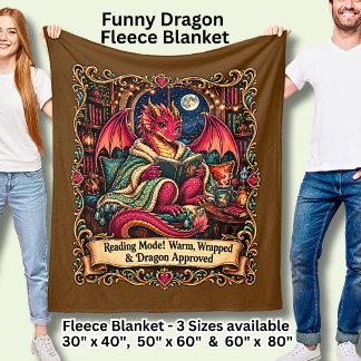 Leesmodus! Grappige Rode Draak Fleece Deken