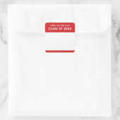 Leesnaam bewerkbare kleurenvariëteit vierkante sticker (Tas)