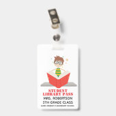 Leesschool Library Hall Pass Badge (Achterkant met clip)