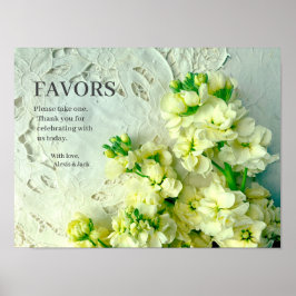  leest met wit lilacs teken poster