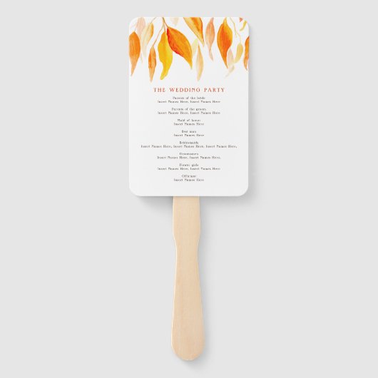 Leest vallende waterverf bruiloft handventilator handwaaier (Achterkant)