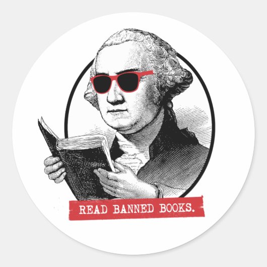Leest verboden boeken ronde sticker (Voorkant)