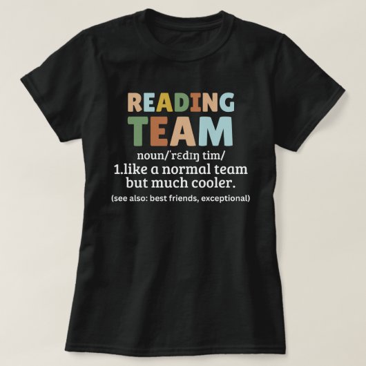 Leesteam Shirt, Bookish Shirt, Leesdocent T-shirt (Design voorkant)