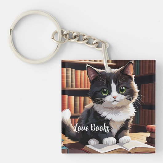 Leestijd Kat Sleutelhanger (voorkant)
