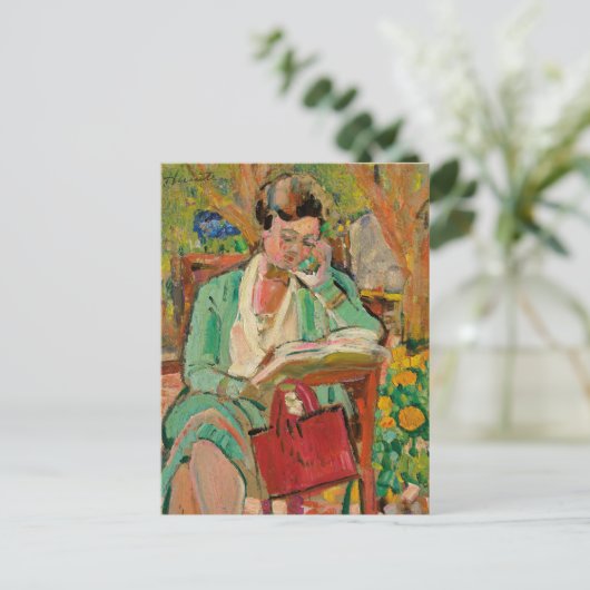 leesvrouw | George Leslie Hunter Briefkaart (Staand voorkant)