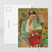 leesvrouw | George Leslie Hunter Briefkaart (Voorkant / Achterkant)