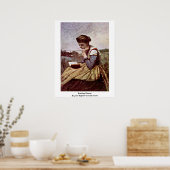 Leesvrouw van Jean-Baptiste Camille Corot Poster (Keuken)