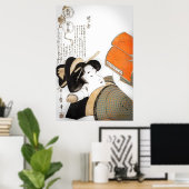 Leesvrouw van Utamaro Poster (Thuiskantoor)