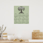 Leeszak 2026 Kalender Poster met één pagina (Keuken)
