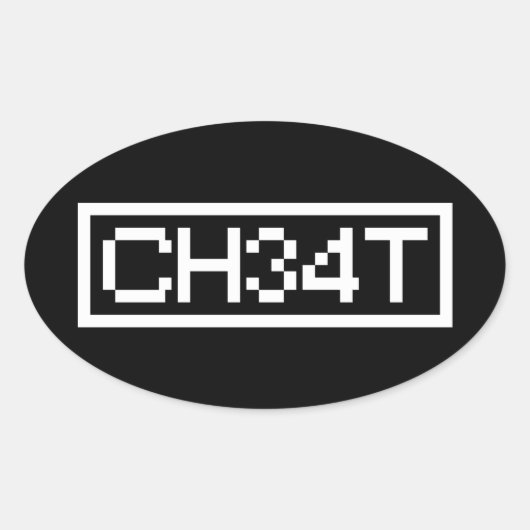 LEET CHEAT OVAL STICKER (Voorkant)