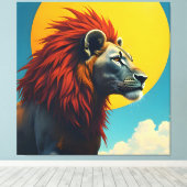 Leeuw1 Canvas Afdruk (Insitu (Houten vloer))