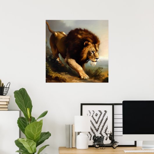 Leeuw (13) Wilde kat Poster (Thuiskantoor)