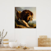 Leeuw (13) Wilde kat Poster (Keuken)