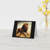 Leeuw (1) Wilde kat Kaart (Gele Bloem)