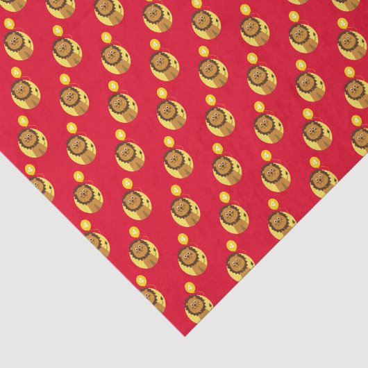 Leeuw 3 jaar oud rood tissuepapier (Detail)
