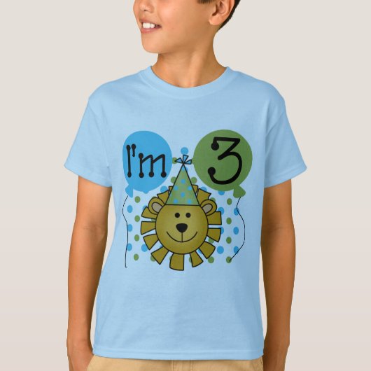 Leeuw 3e verjaardag T-shirts en geschenken (Voorkant)