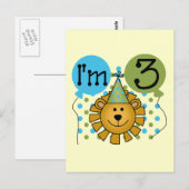 Leeuw 3e verjaardag T-shirts en geschenken Briefkaart (Voorkant / Achterkant)