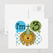 Leeuw 3e verjaardag T-shirts en geschenken Briefkaart (Voorkant / Achterkant)