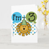 Leeuw 3e verjaardag T-shirts en geschenken Kaart (Gele Bloem)