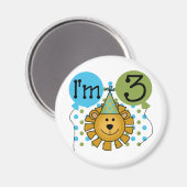 Leeuw 3e verjaardag T-shirts en geschenken Magneet (Voorkant / Achterkant)