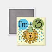 Leeuw 3e verjaardag T-shirts en geschenken Magneet (Voorkant / Achterkant)