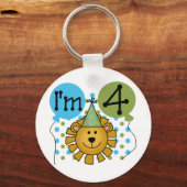 Leeuw 4e verjaardag T-shirts en geschenken Sleutelhanger (Voorkant)