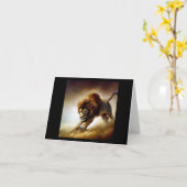 Leeuw (7) Wilde kat Kaart (Gele Bloem)