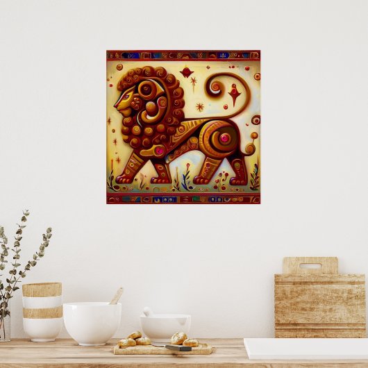 Leeuw 8 poster (Keuken)