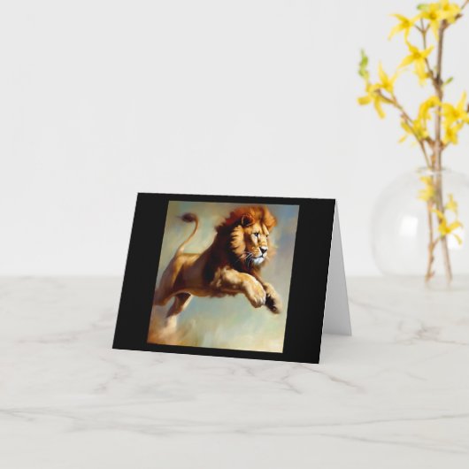 Leeuw (8) Wilde kat Kaart (Gele Bloem)