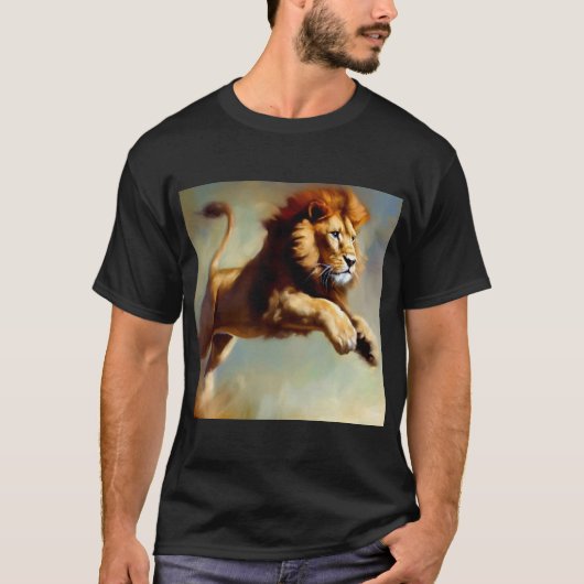 Leeuw (8) Wilde kat T-shirt (Voorkant)