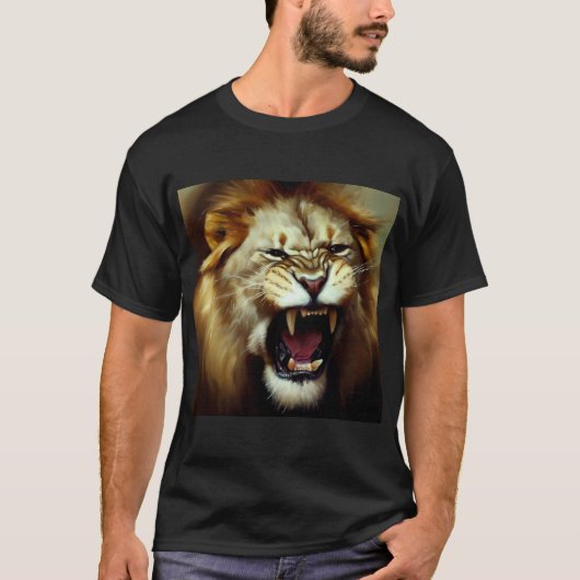 Leeuw (9) Wilde kat T-shirt (Voorkant)