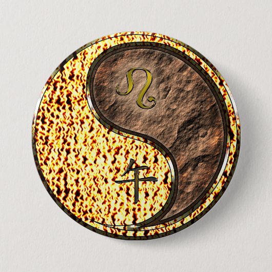 Leeuw & Aard Paard Ronde Button 7,6 Cm (Voorkant)