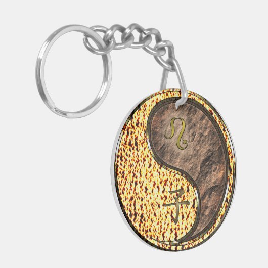 Leeuw & Aarde Rat Sleutelhanger (Voorkant Links)