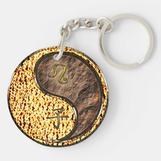 Leeuw & Aarde Rat Sleutelhanger (Achterkant)