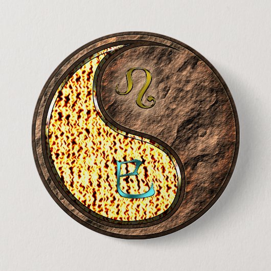 Leeuw & Aardeslang Ronde Button 7,6 Cm (Voorkant)