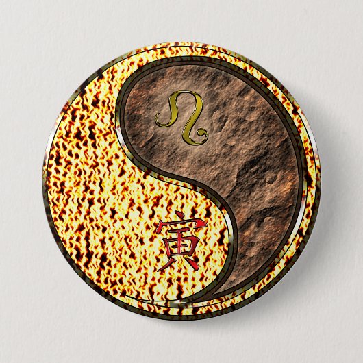 Leeuw & Aardetiger Ronde Button 7,6 Cm (Voorkant)