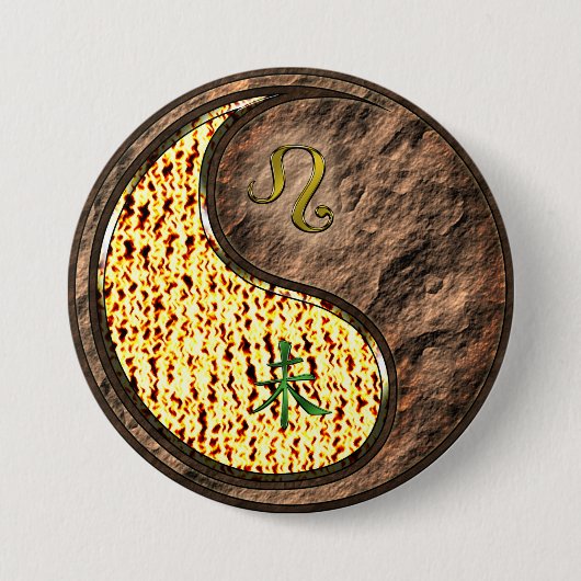 Leeuw & Aardgeit Ronde Button 7,6 Cm (Voorkant)