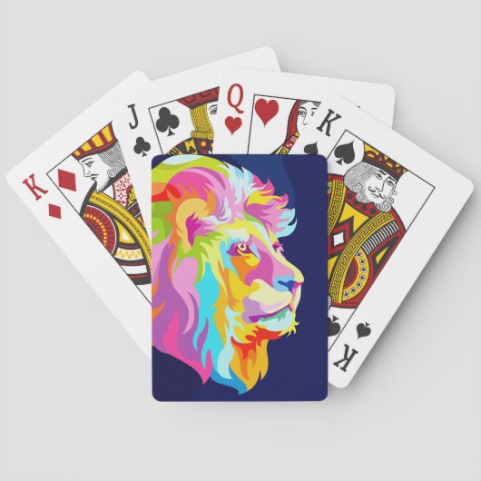 Leeuw Abstracte Leeuwenkop In Pop Pokerkaarten (Achterkant)