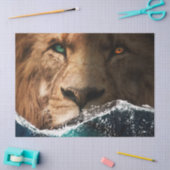 Leeuw achter de oceaan tissuepapier (Craft)