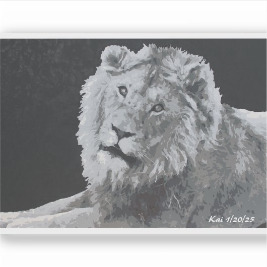 Leeuw, Afrikaanse leeuw, dier Sticker (Voorkant)