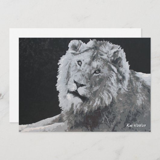 Leeuw, Afrikaanse leeuw, dierlijke platte Kaart (Voorkant / Achterkant)