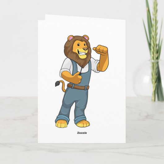 Leeuw als handige schroevendraaier kaart (Achterkant)