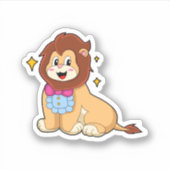 Leeuw als heer met stropdas.PNG Sticker (Voorkant)