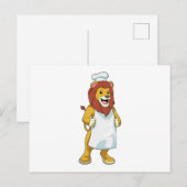 Leeuw als kok met kookmuts en schort briefkaart (Voorkant / Achterkant)