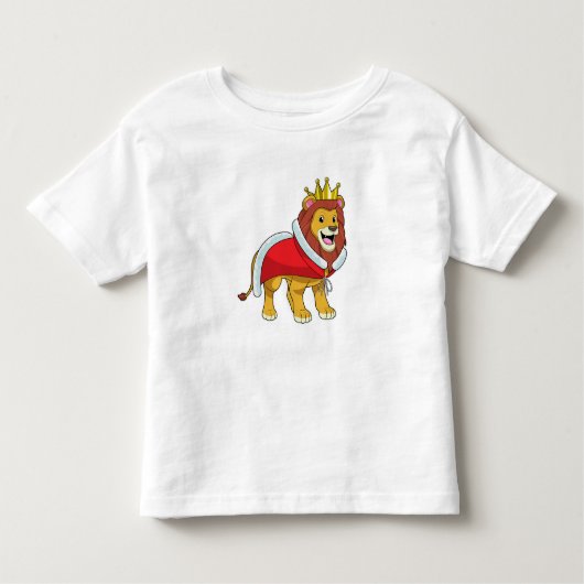 Leeuw als koning met kroon en kaap kinder shirts (Voorkant)