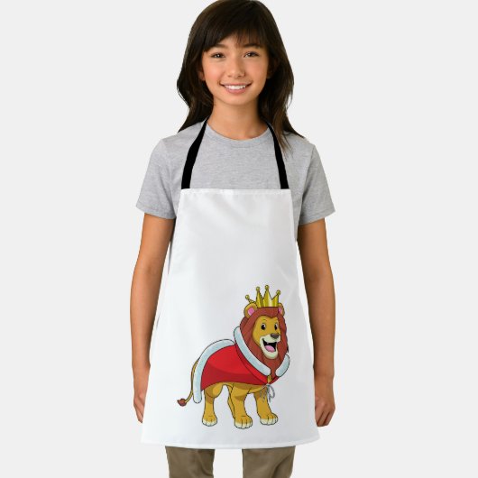 Leeuw als koning met kroon en kaap schort (Insitu)